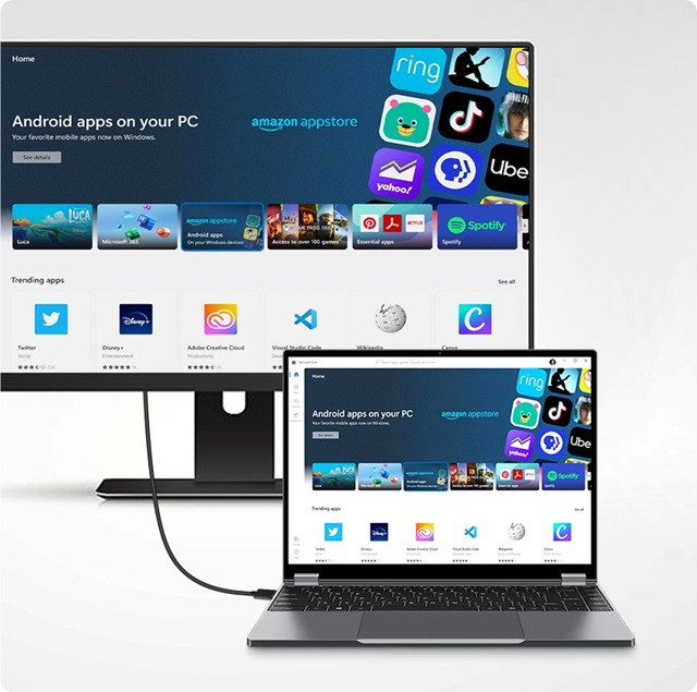 Chuwi FreeBook 2023 Intel i3-1215U 13.5" IPS (2256x1504) Touch x360 12GB SSD512 BT BacklitKeyboard Win11 Space Grey - zdjęcie 19