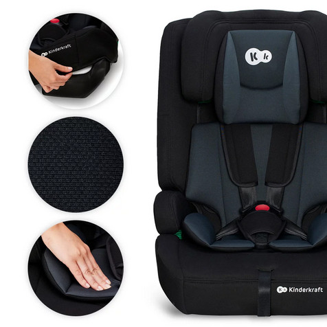 Kinderkraft fotel SAFETY FIX 2 i-Size 9-36kg Szary 5VAT - zdjęcie 9