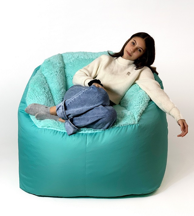 Pufa worek sako FLUFFY miętowy XXL -140x90 - zdjęcie 1