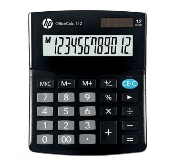 HP Kalkulator biurowy HP OC 112/INT BX, 12-cyfr. wyświetlacz, 125x101x33mm, czarny - zdjęcie 1
