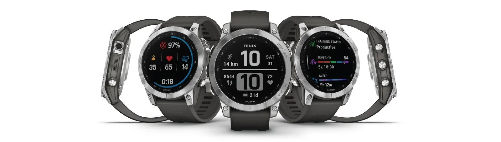 Zegarek Garmin Fenix 7 Standard Edition (47 mm) Silver / Graphite Band - zdjęcie 1