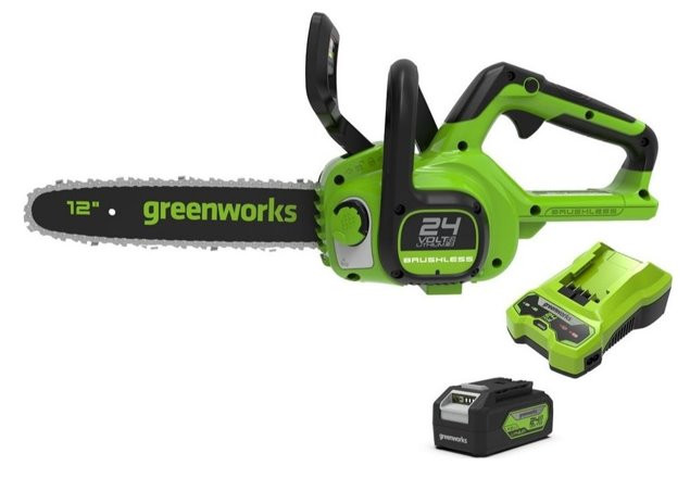 24V Pilarka łańcuchowa GREENWORKS GD24CS30K4 - Zestaw ładowarka + akumulator 4Ah - 2007007UB - zdjęcie 1