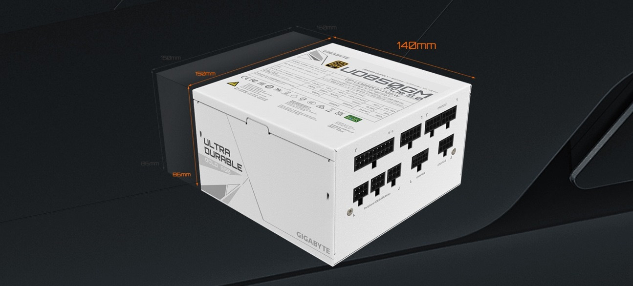 Zasilacz Gigabyte UD850GM PG5W 850W 80+ Gold White - zdjęcie 9