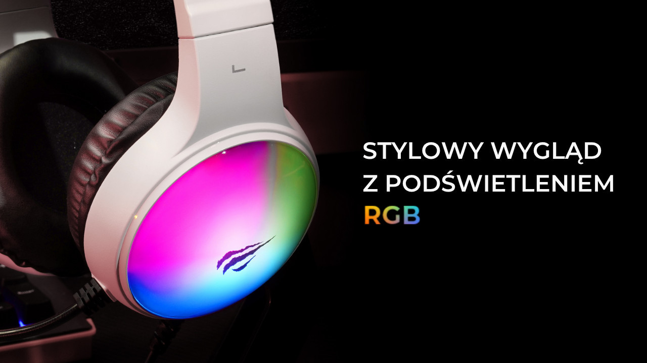 Słuchawki gamingowe Havit H2043U (czarno-biały) - zdjęcie 5