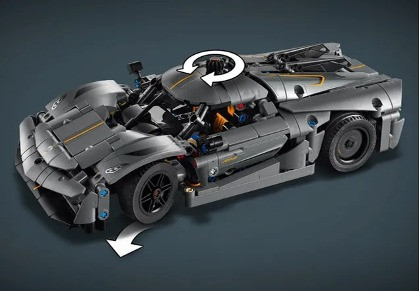 LEGO Technic 42173 Szary hipersamochód Koenigsegg Jesko Absolut - zdjęcie 4