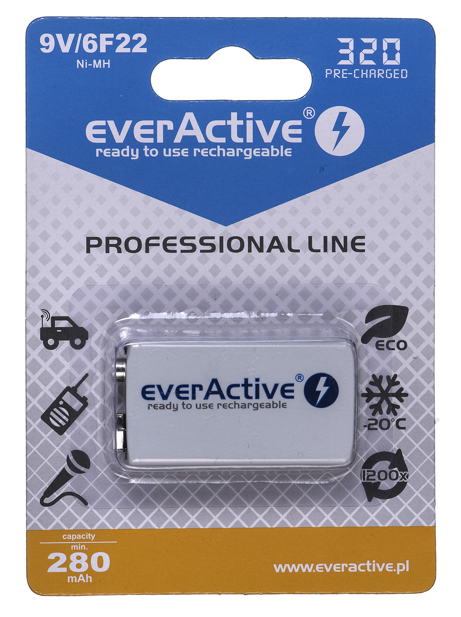 EVERACTIVE AKUMULATORKI 6F22 EVHRL22-320 - zdjęcie 2