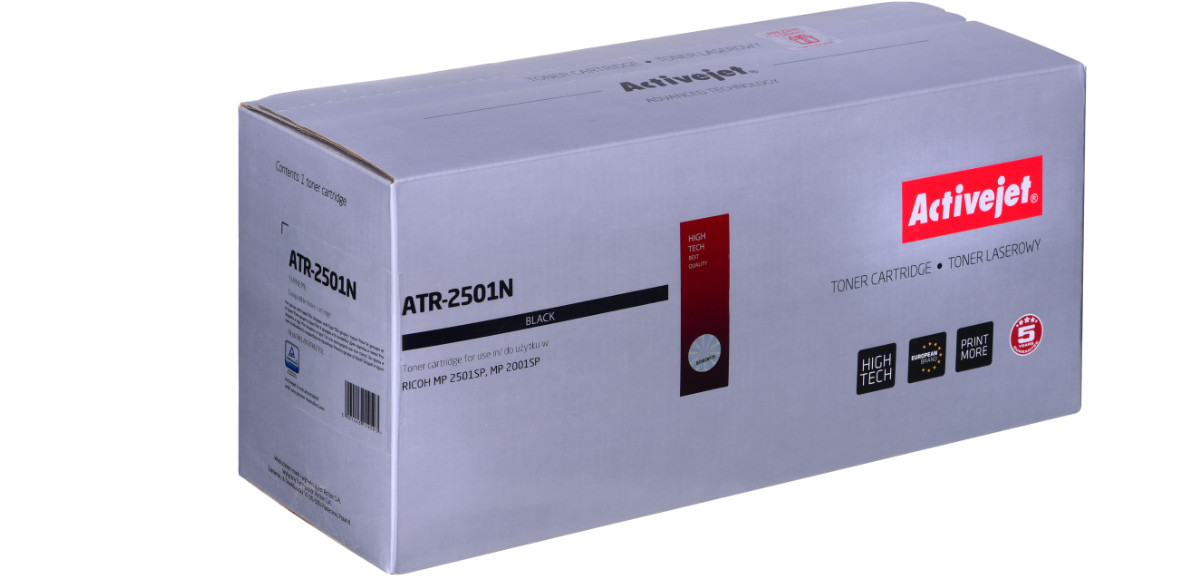 Activejet ATR-2501N Toner do drukarki Ricoh, zamiennik Ricoh 841769, 841991, 842009; Supreme; 9000 stron; czarny. - zdjęcie 1