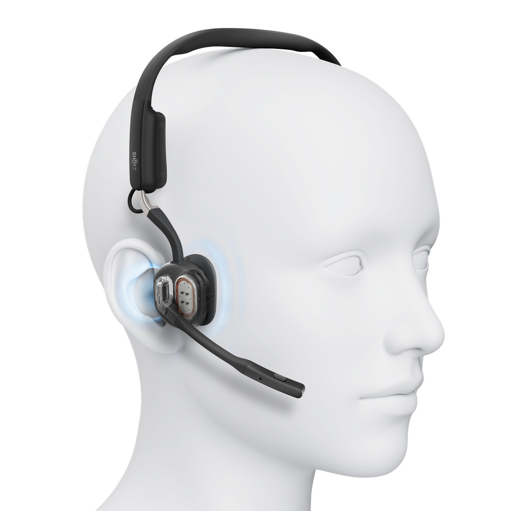 Słuchawki bezprzewodowe kostne Shokz OpenMeet mic-ANC USB-C czarne - zdjęcie 6
