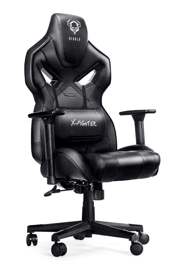 Fotel gamingowy DIABLO X-FIGHTER fotel czarno-czarny - zdjęcie 4