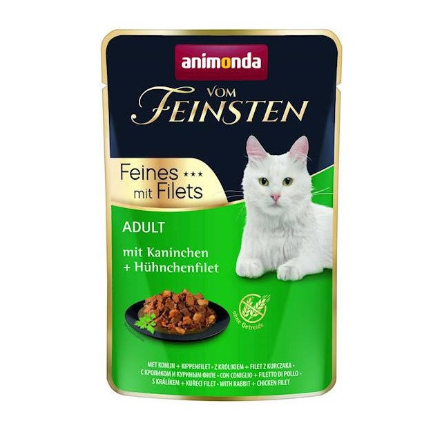 ANIMONDA Vom Feinsten Królik, filet z kurczaka - mokra karma dla kota - 85g - zdjęcie 1