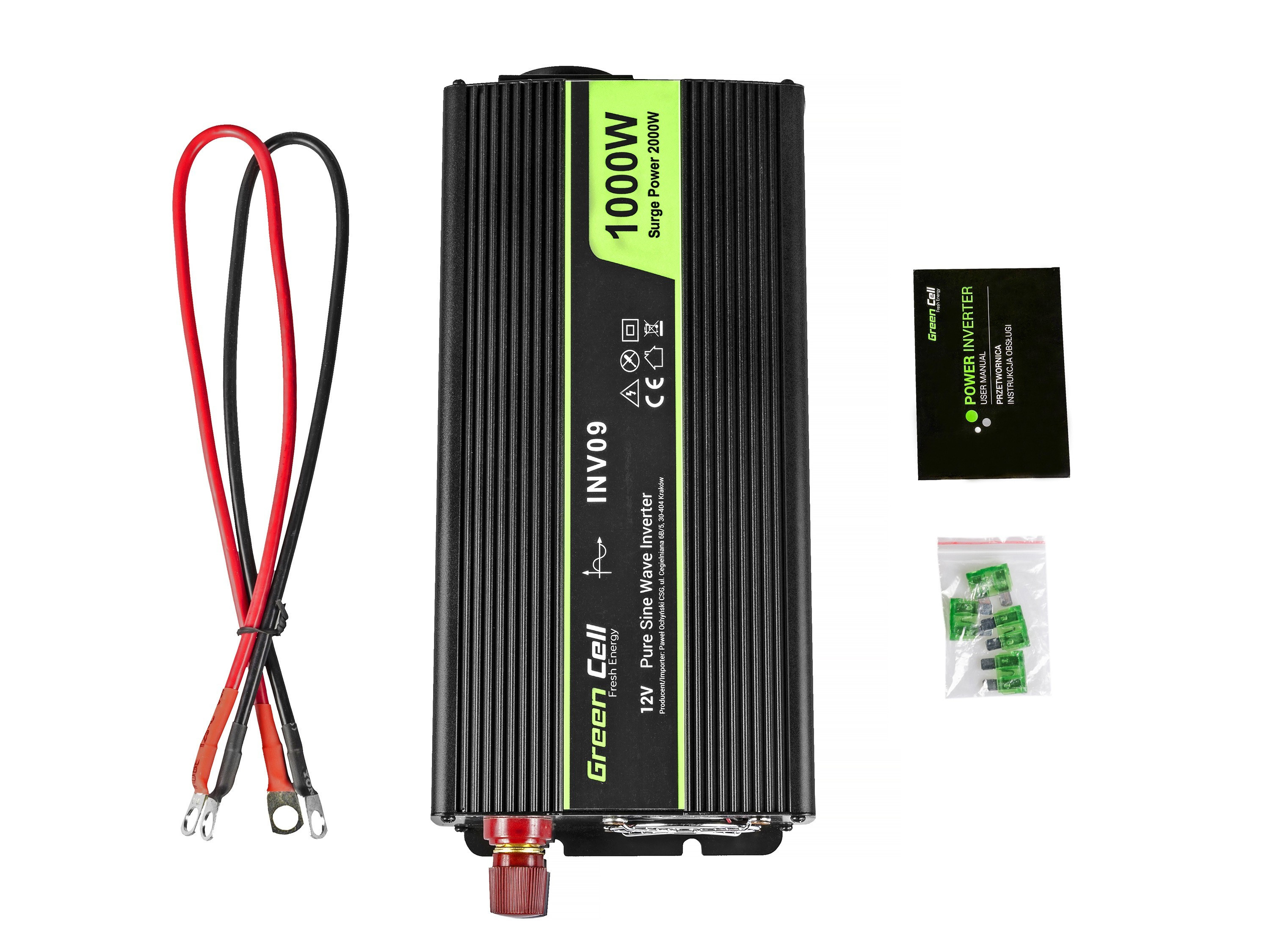 GREEN CELL PRZETWORNICA INV09 12V-230V 1000W/2000W - zdjęcie 6