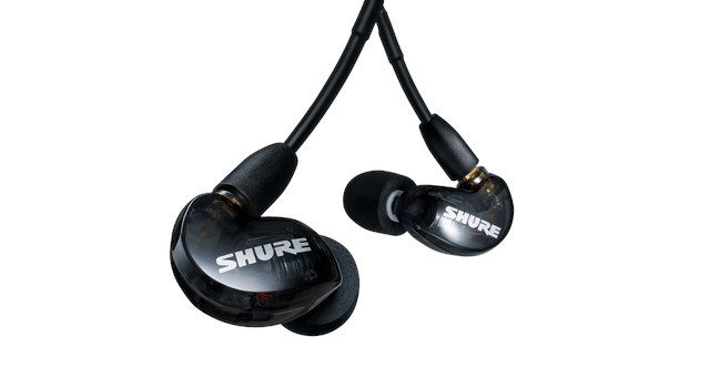 Shure SE215DYBK+UNI-EFS - Słuchawki douszne AONIC215 z pojedynczym przetwornikiem i kablem 3.5mm (czarne) - zdjęcie 1