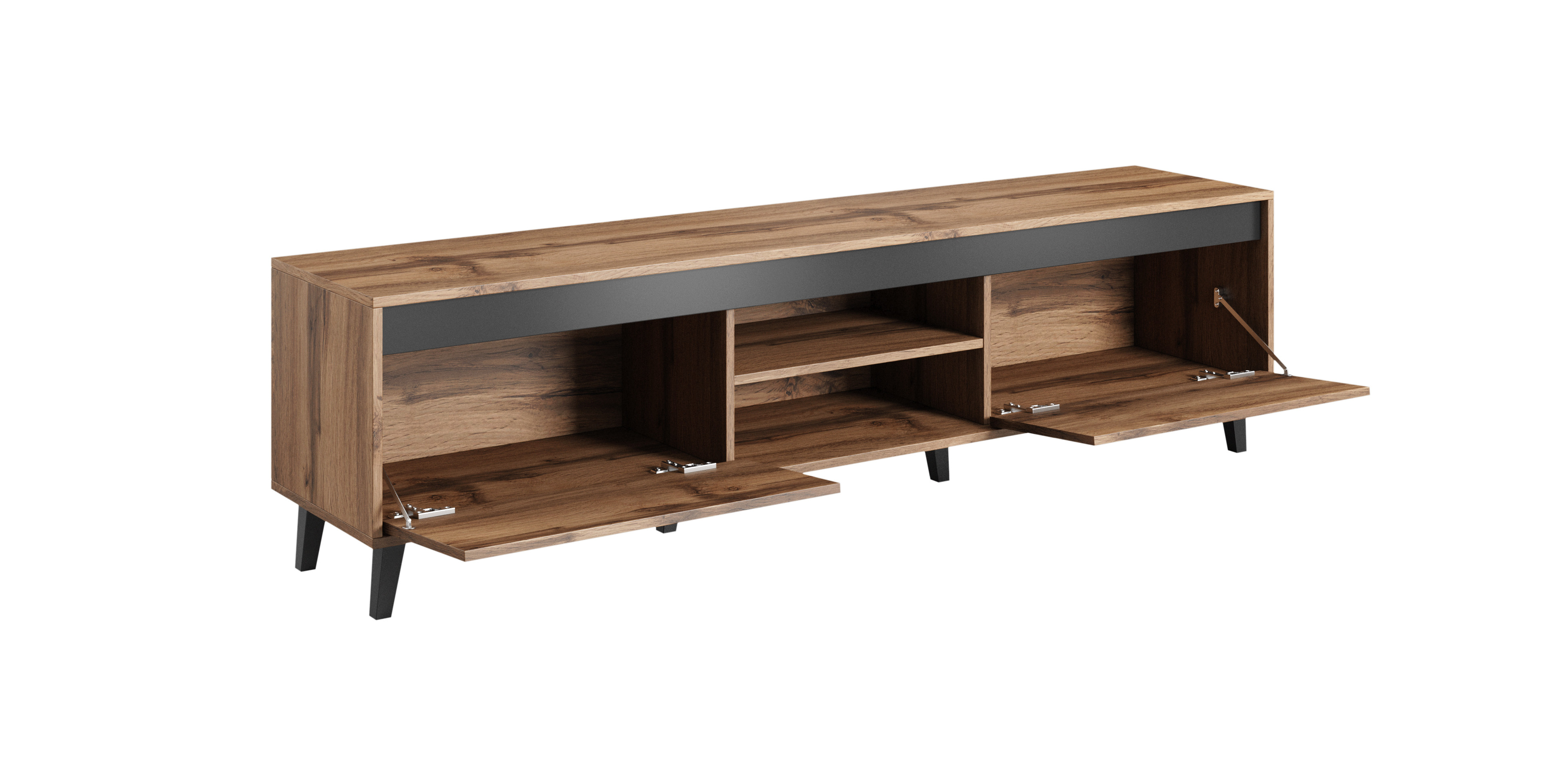 Szafka RTV NORD II 170cm dąb wotan/antracyt - zdjęcie 2
