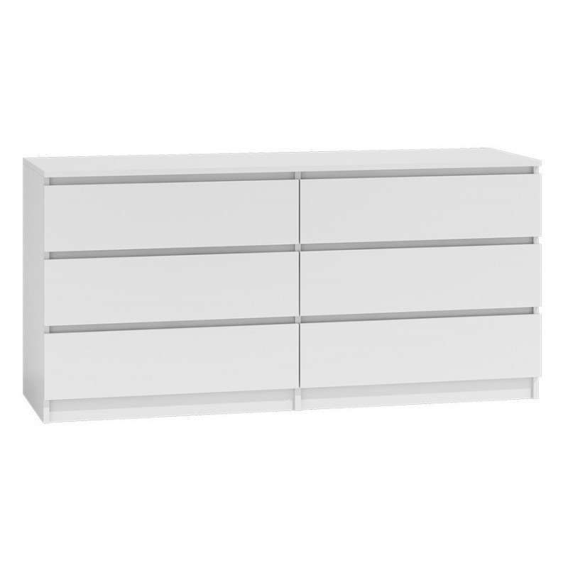 M6 MALWA KOMODA 140CM 6 SZUFLAD BIAŁA - zdjęcie 2