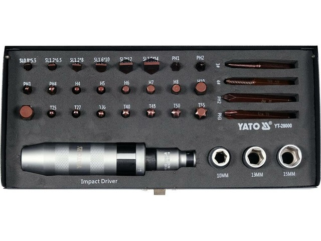 ZESTAW WKRĘTAKÓW UDAROWYCH 32 SZT YT-28000 YATO - zdjęcie 1