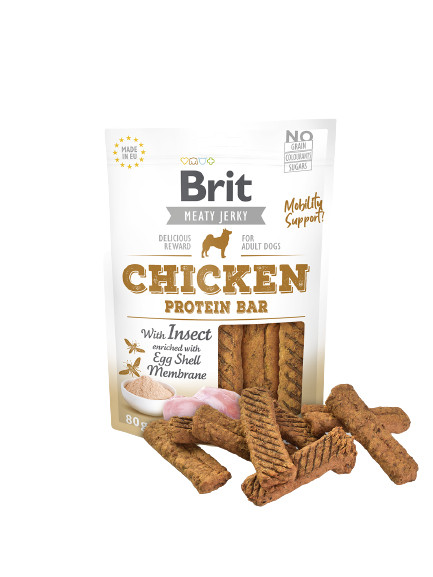 Brit Jerky Chicken Protein Bar with instect - Kurczak - przysmak dla psa - 80 g - zdjęcie 1