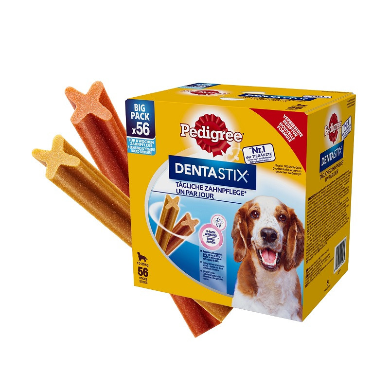 PEDIGREE DentaStix Medium - przysmak dentystyczny dla psów średnich ras - 56 sztuk (8x180 g) - zdjęcie 1