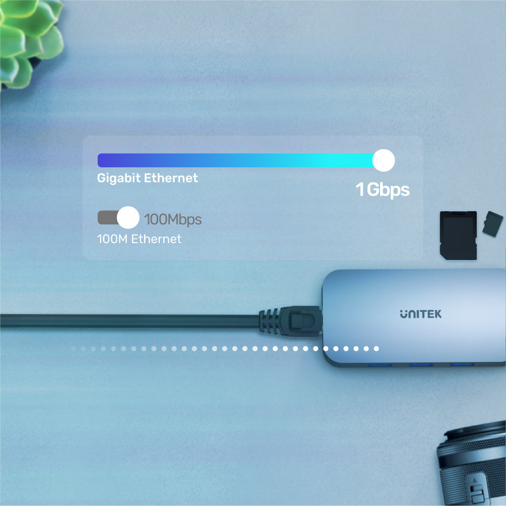 UNITEK HUB USB-C N9+, USB-C, HDMI, PD 100W, SD - zdjęcie 4