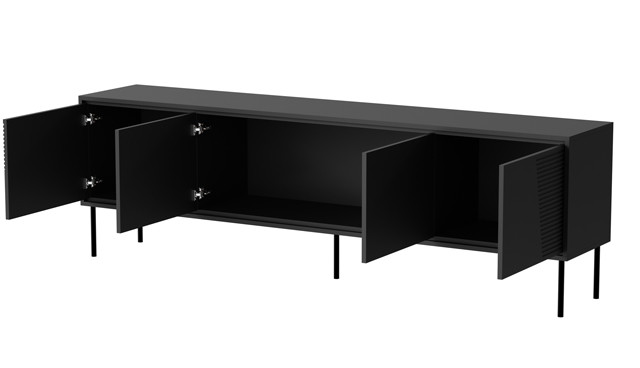 Szafka RTV ABI 4D 200x38x62 czarny mat - zdjęcie 2