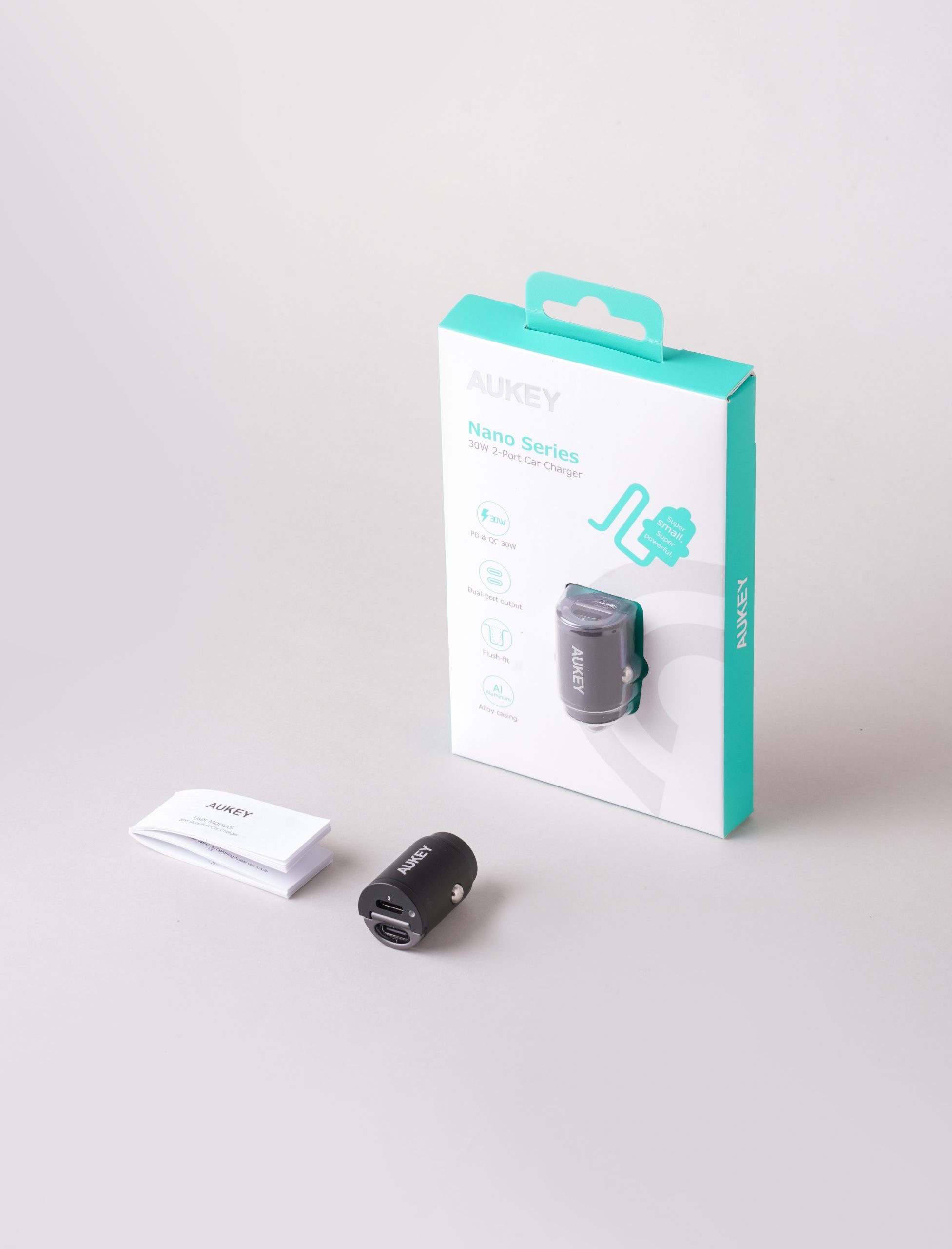 AUKEY ŁADOWARKA SAMOCHODOWA CC-A4 30W 6A 2XUSB-C - zdjęcie 2