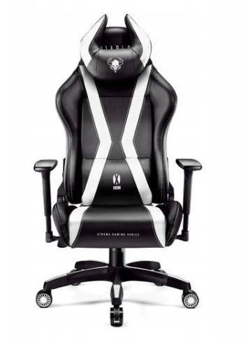 Fotel gamingowy DIABLO X-HORN 2.0 normal fotel czarno-biały - zdjęcie 1