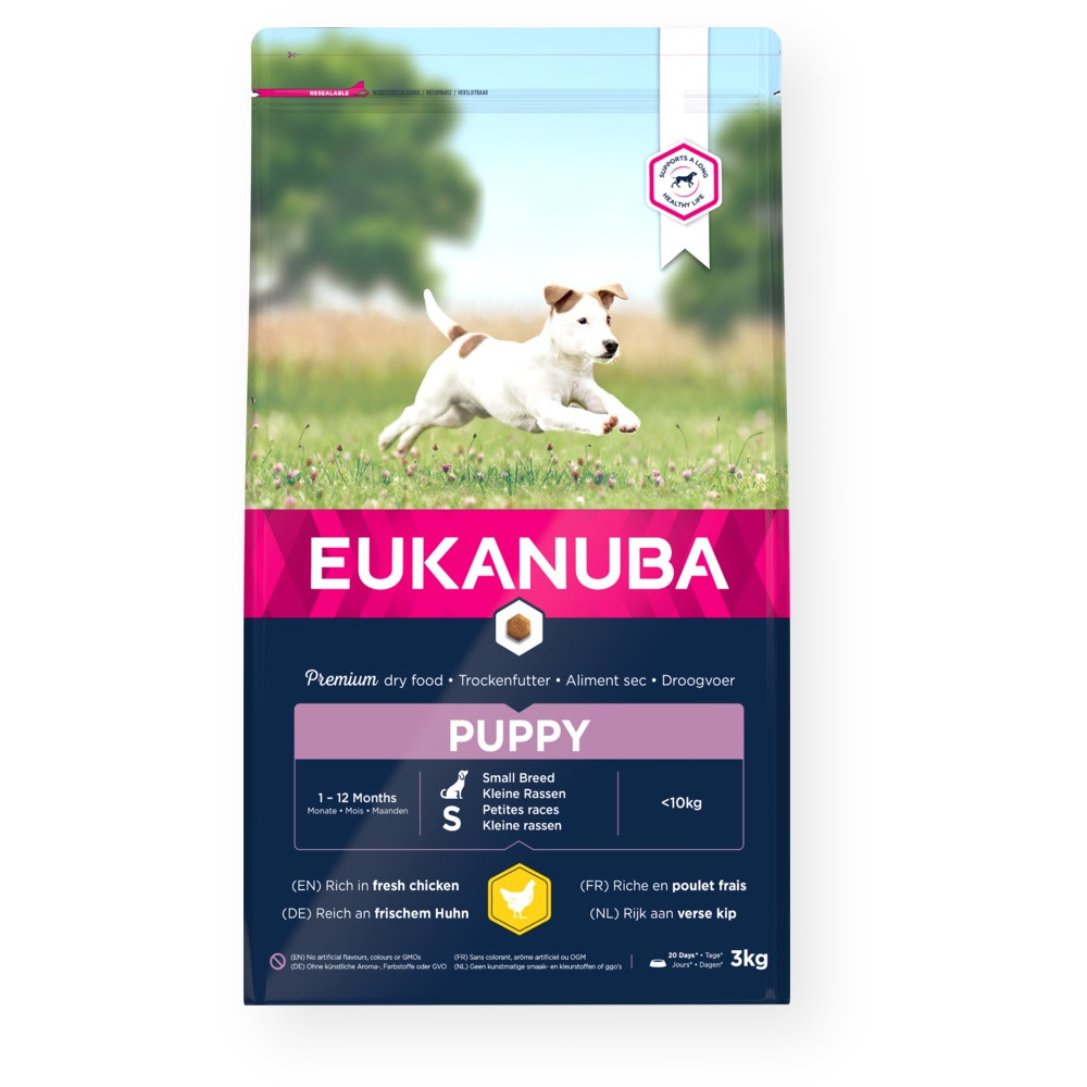 EUKANUBA Growing PUPPY SMALL BREED Bogata w świeżego kurczaka - sucha karma dla psa - 3 kg - zdjęcie 1