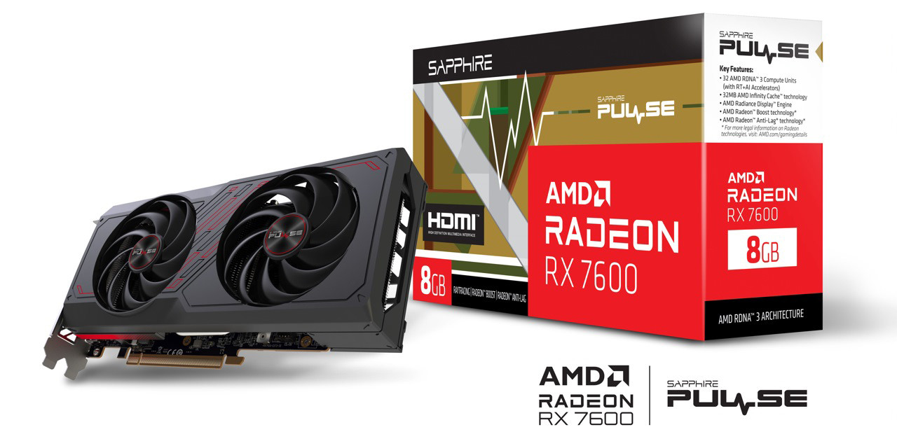 Karta graficzna SAPPHIRE Radeon RX 7600 PULSE Gaming OC 8GB - zdjęcie 1