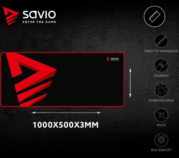 SAVIO PODKŁADKA POD MYSZ GAME TURBO DYNAMIC GTDXXL - zdjęcie 1