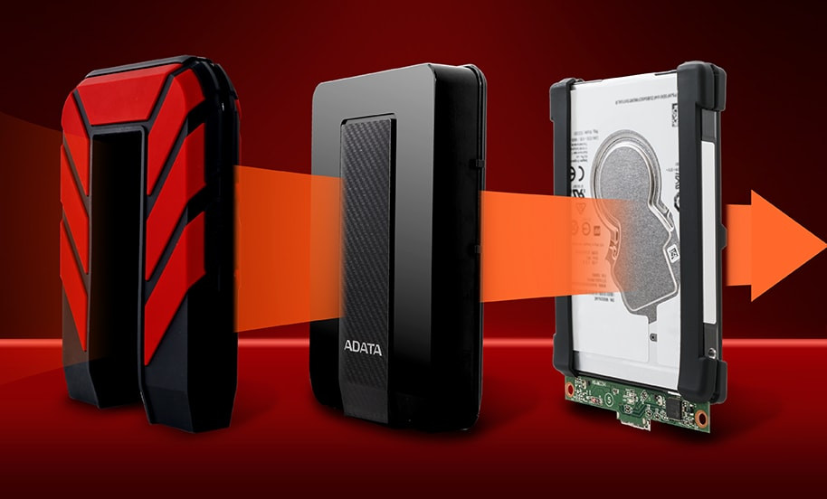 Dysk zewnętrzny HDD ADATA HD710 PRO AHD710P-1TU31-CRD (1TB; 2.5"; USB 3.2; czerwony) - zdjęcie 3