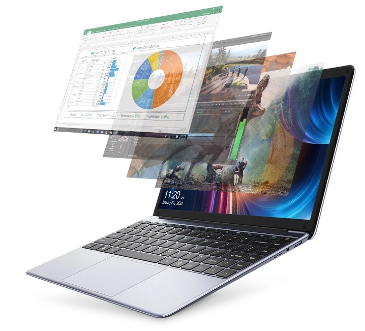 Chuwi Herobook Pro CWI514 Celeron N4020 14.1"FHD AG 8GB SSD256 BT Win11 Silver - zdjęcie 4