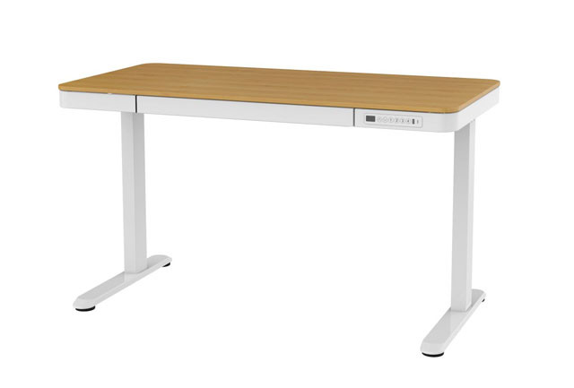 Biurko ACTIVEJET z elektryczną regulacją wysokości 140x70 ET119W-C biały/dąb - zdjęcie 1
