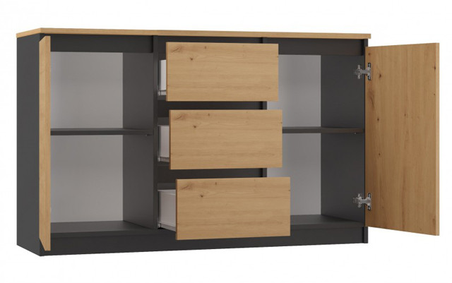 Komoda COSTA 1D3S+2D3S antracyt/artisan - zdjęcie 2