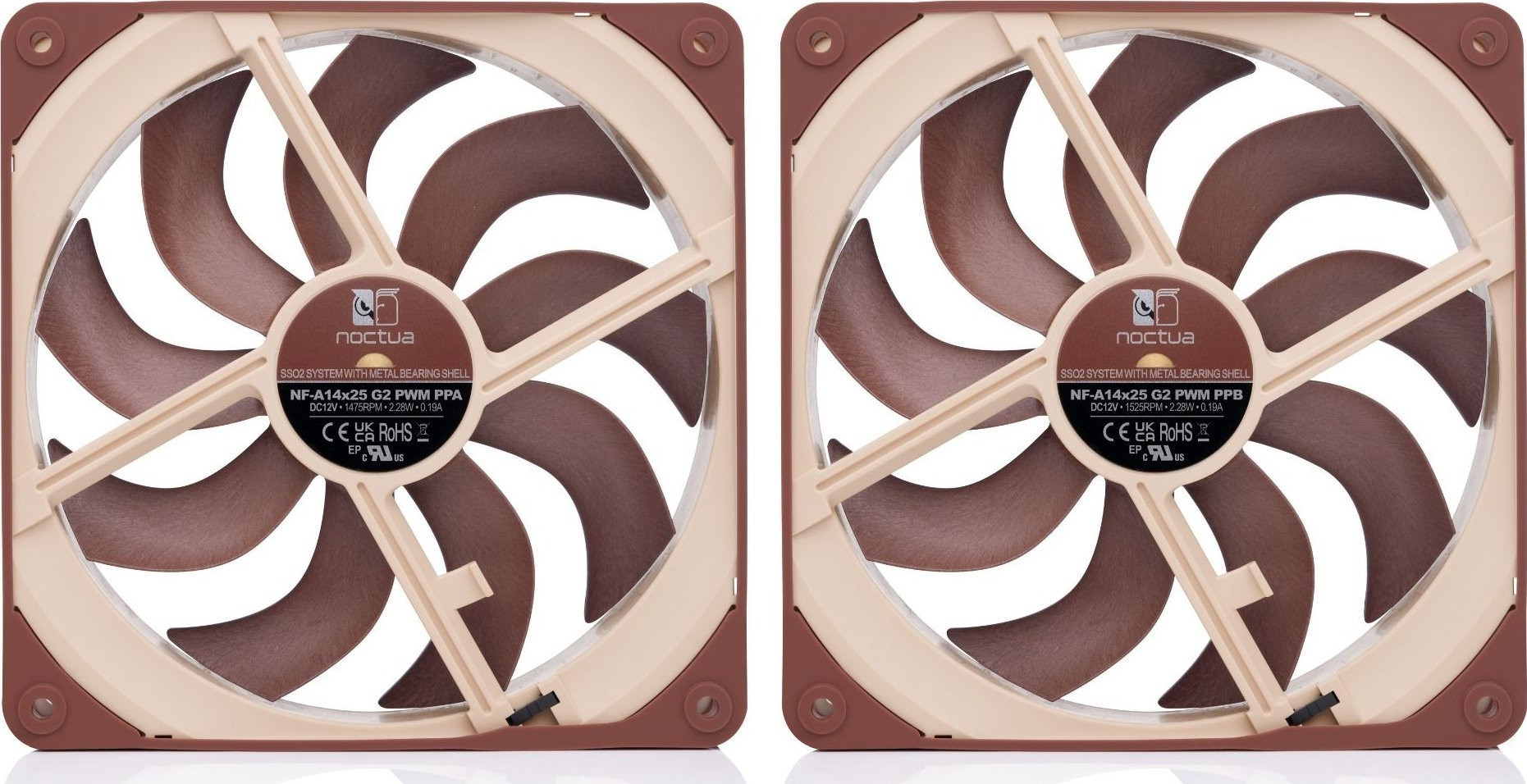 Wentylator NOCTUA 140mm NF-A14x25 G2 PWM Sx2 PP - zdjęcie 2