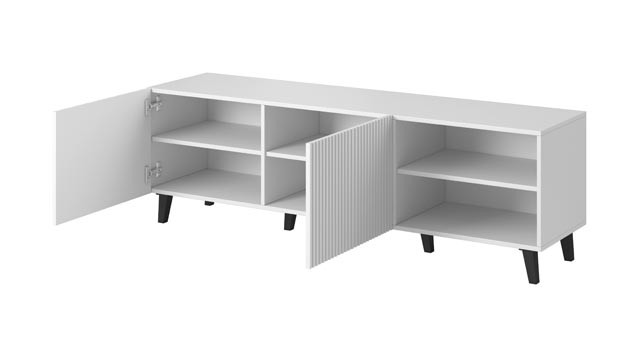 Szafka RTV PAFOS 150x40x52 biały mat - zdjęcie 3