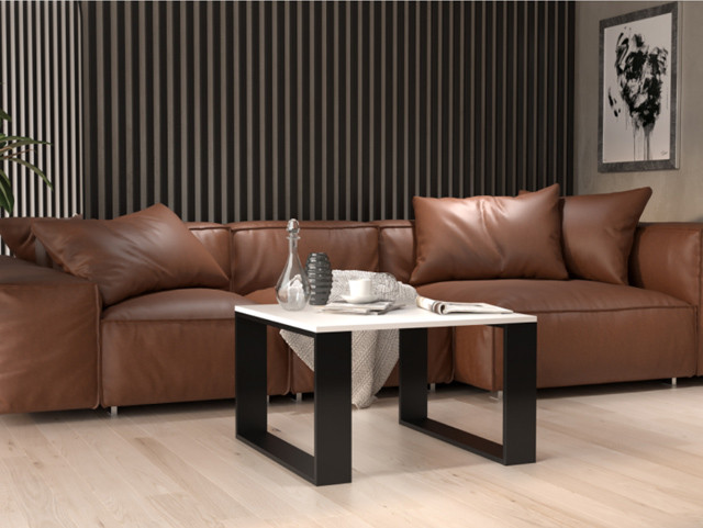 Stolik MODERN MINI 67x67xH40 biały/czarny - zdjęcie 2