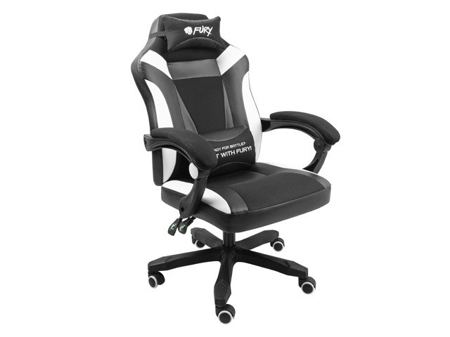 FURY FOTEL GAMINGOWY AVENGER M+ CZARNO-BIAŁY - zdjęcie 1