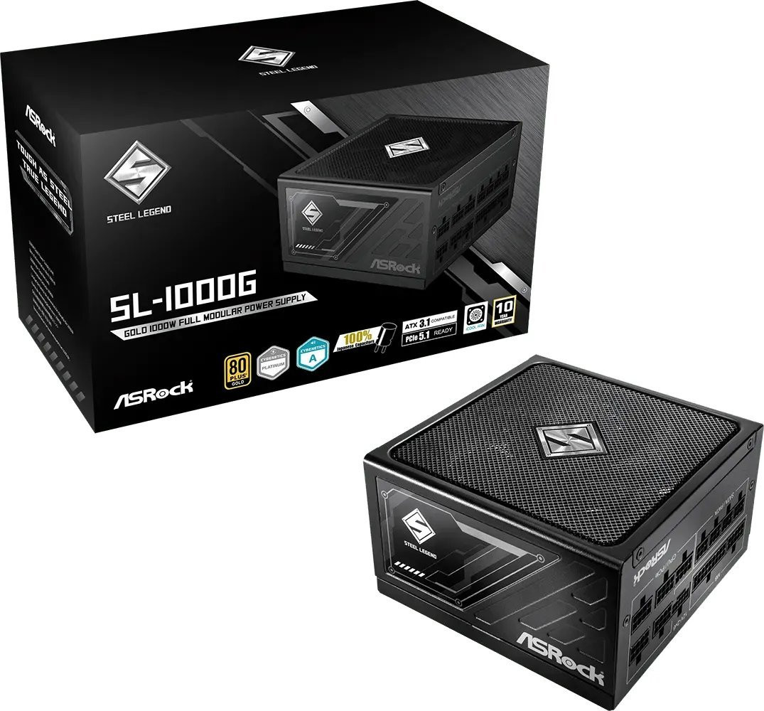 Zasilacz ASRock STEEL LEGEND 1000W 80 Plus Gold (90-UXS100-GFEAAA) - zdjęcie 1