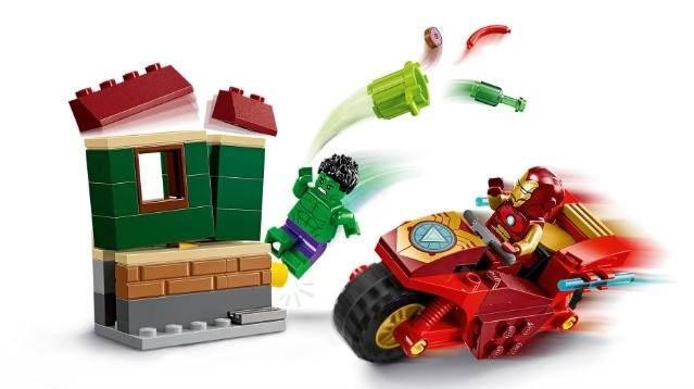 LEGO Super Heroes 76287 Iron Man z motocyklem i Hulk - zdjęcie 2