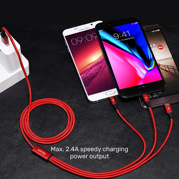 UNITEK PRZEWÓD USB 3IN1CHARGING (C,LIGHTNING,MUSB) - zdjęcie 1