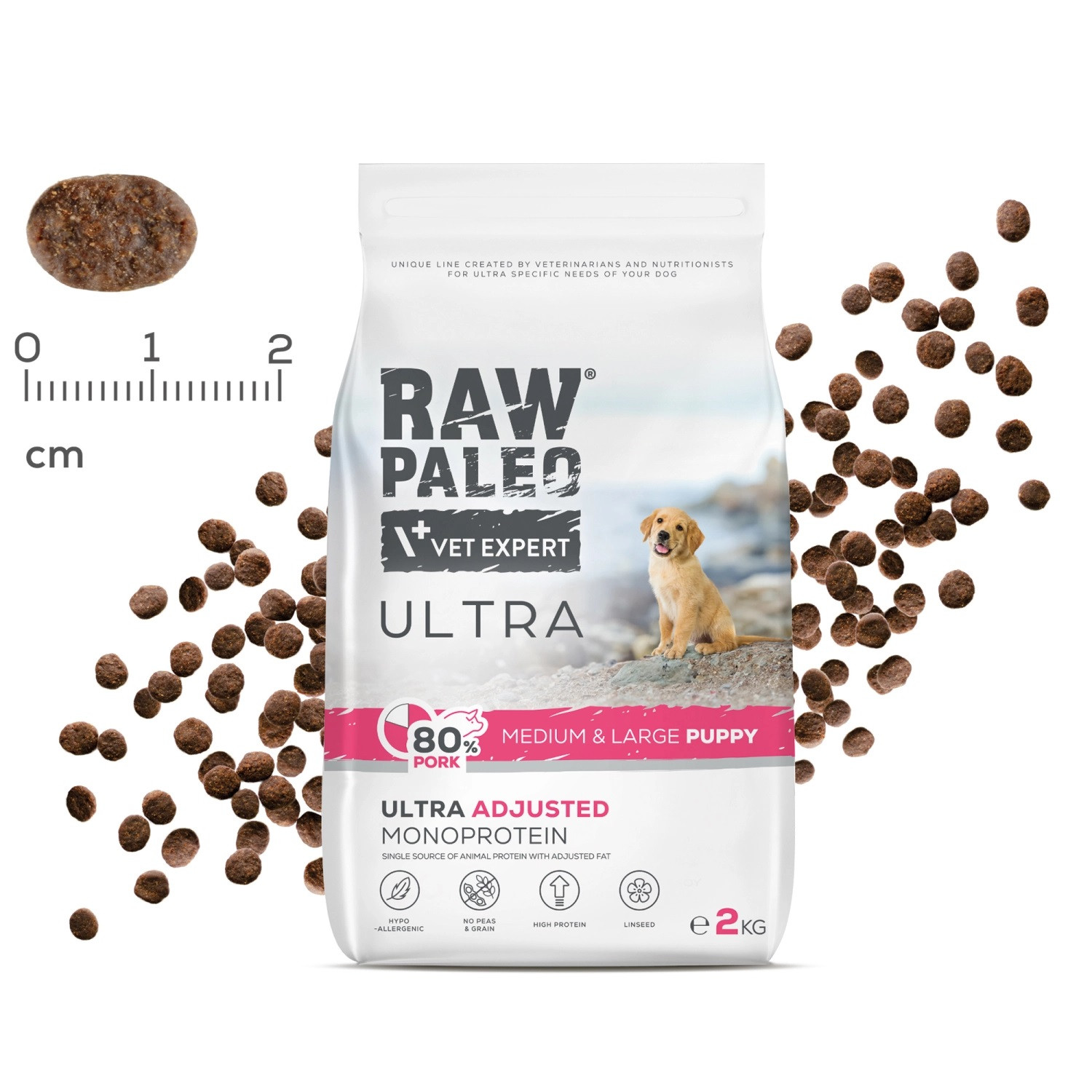 RAW PALEO Ultra Pork Medium & Large Puppy - sucha karma dla psa - 10kg - zdjęcie 1