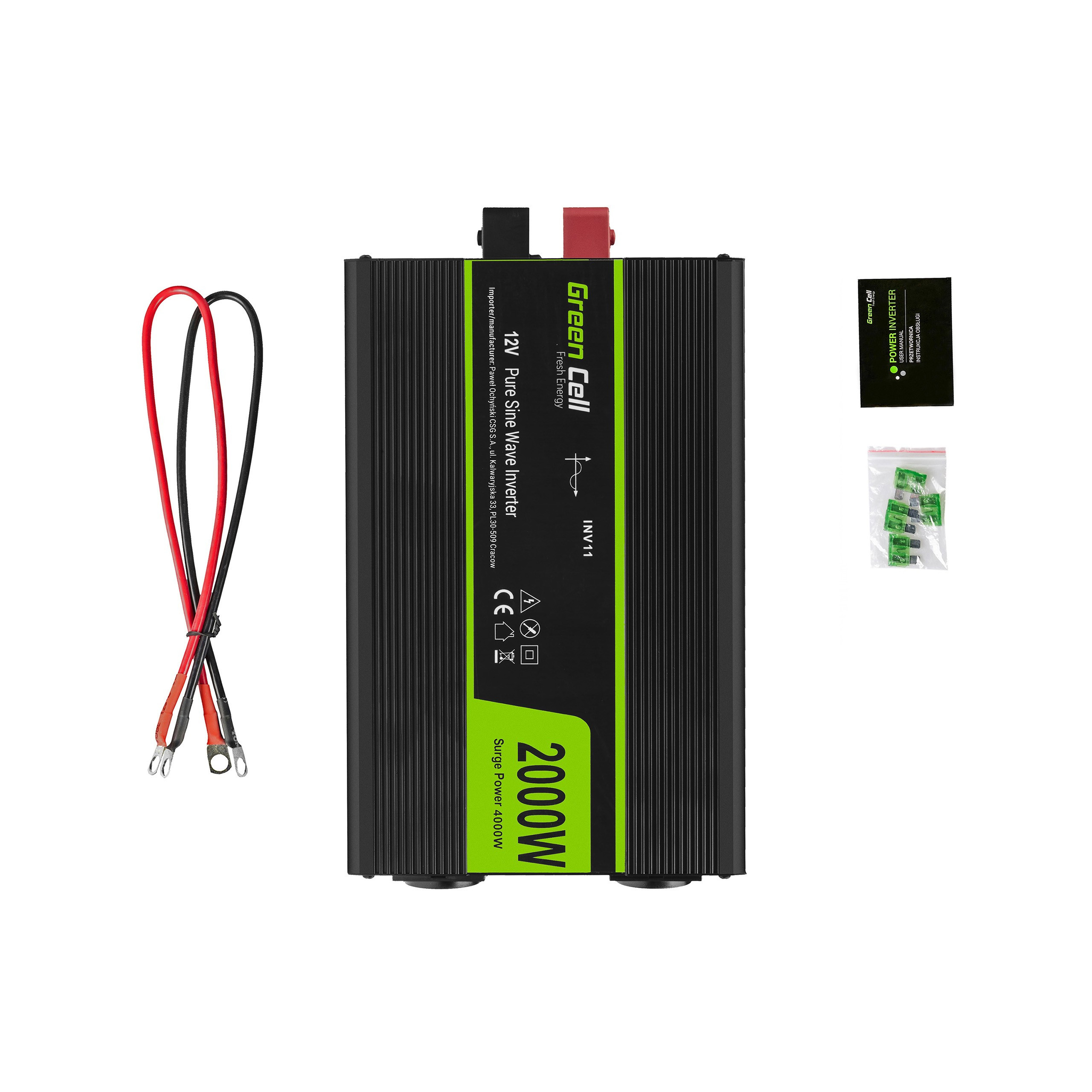 GREEN CELL PRZETWORNICA INV11 12V-230V 2000W/4000W - zdjęcie 6