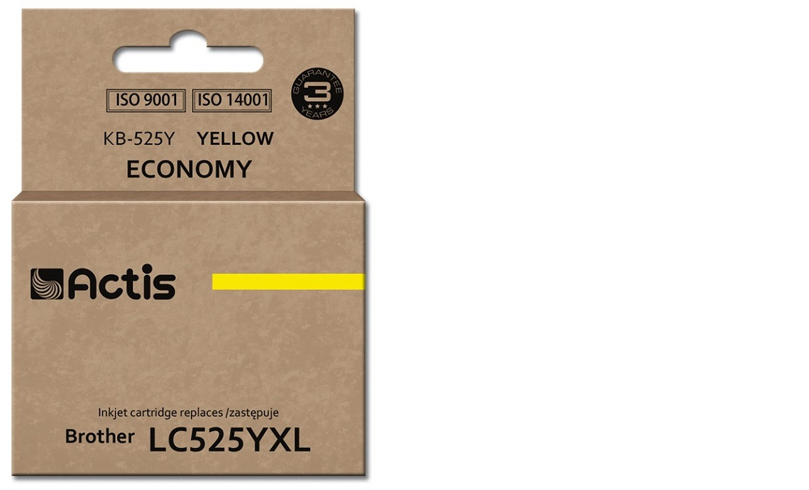 Actis KB-525Y Tusz do drukarki Brother, Zamiennik Brother LC525Y; Standard; 15 ml; żółty. - zdjęcie 1