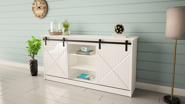 Komoda 160x80x35 GRANERO biały/biały połysk - zdjęcie 2
