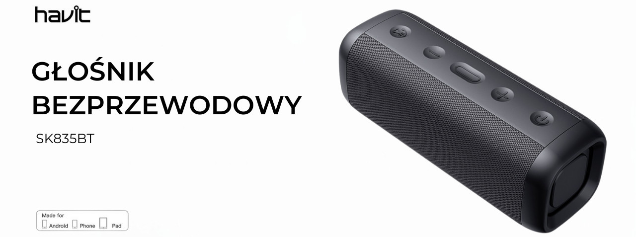 Głośnik bluetooth Havit SK835BT (czarny) - zdjęcie 1