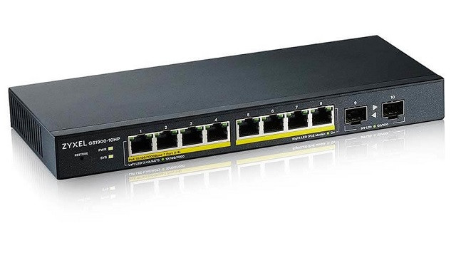 Switch Zyxel GS1900-10HP 10p PoE (PoE+: 8;) 77W Managed Gigabit - zdjęcie 3
