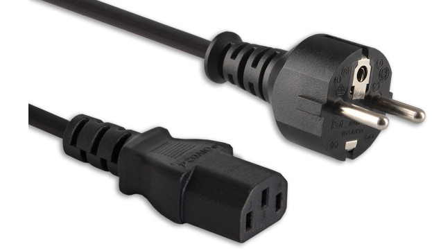 Kabel Savio CL-89 ( IEC C13 - C - F Schuko F-M PVC 1,2m czarny ) - zdjęcie 1