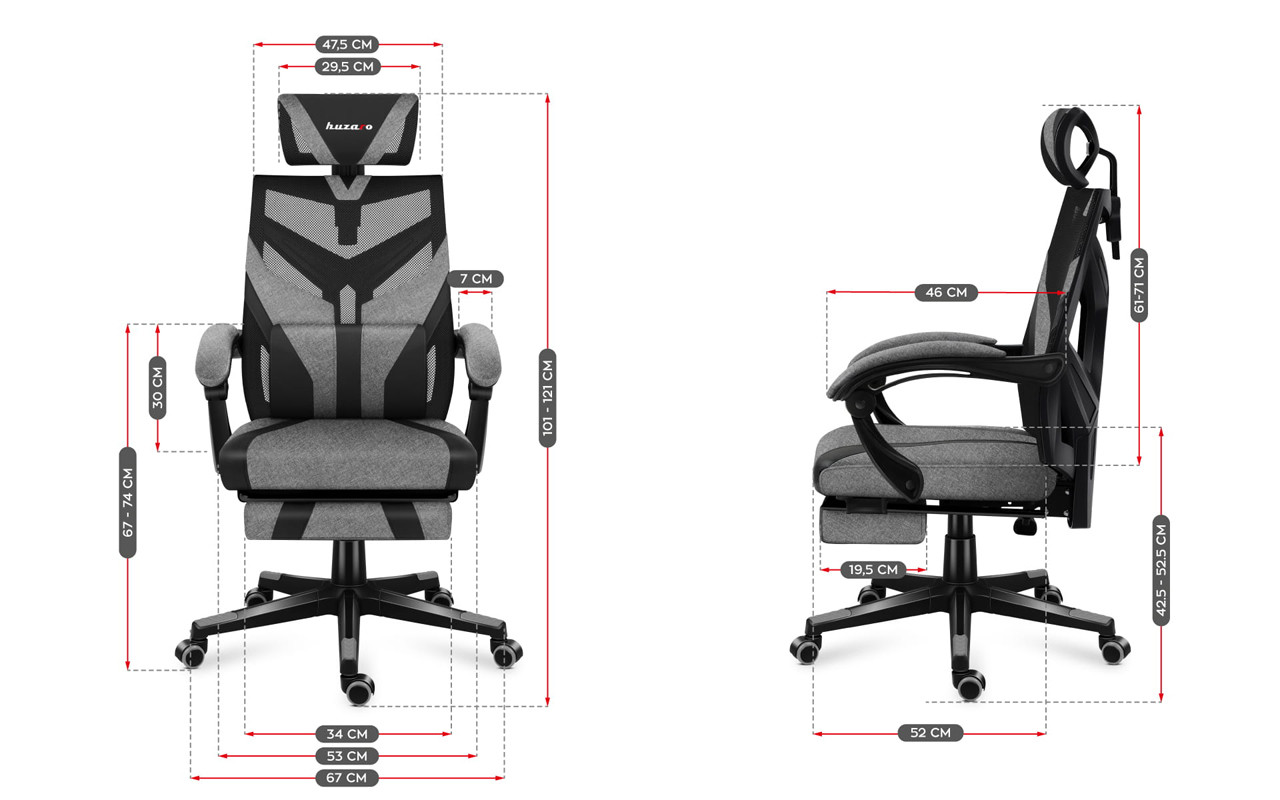 Fotel gamingowy Huzaro Combat 5.0 Grey - zdjęcie 10