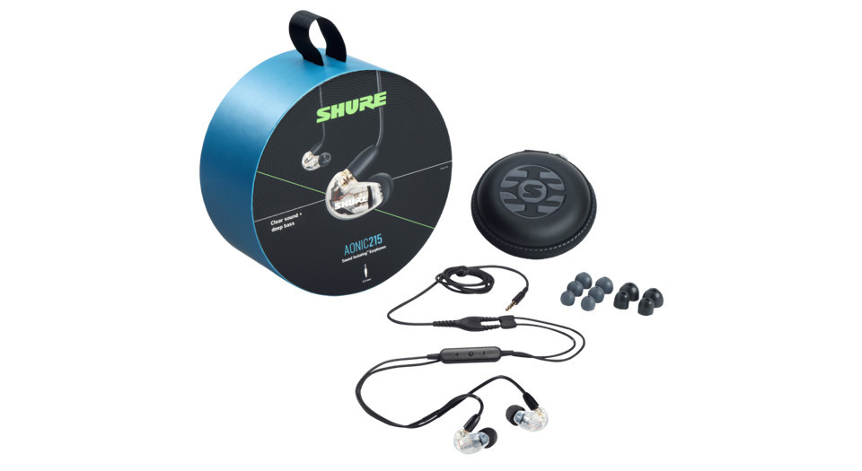 Shure SE215DYCL+UNI-EFS - Słuchawki douszne AONIC215 z pojedynczym przetwornikiem i kablem 3.5mm (przezroczyste) - zdjęcie 4