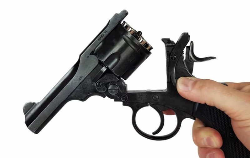 Rewolwer WEBLEY MKVI .455 Police kal.5,5 mm Diabolo łuski 6-strzał. lufa 4" CO2 Battlefield Ekp do17J - zdjęcie 2