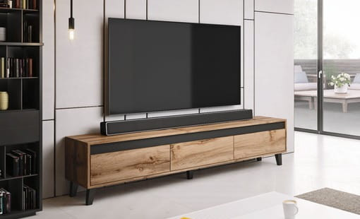 Szafka RTV NORD 185cm dąb wotan/antracyt - zdjęcie 1